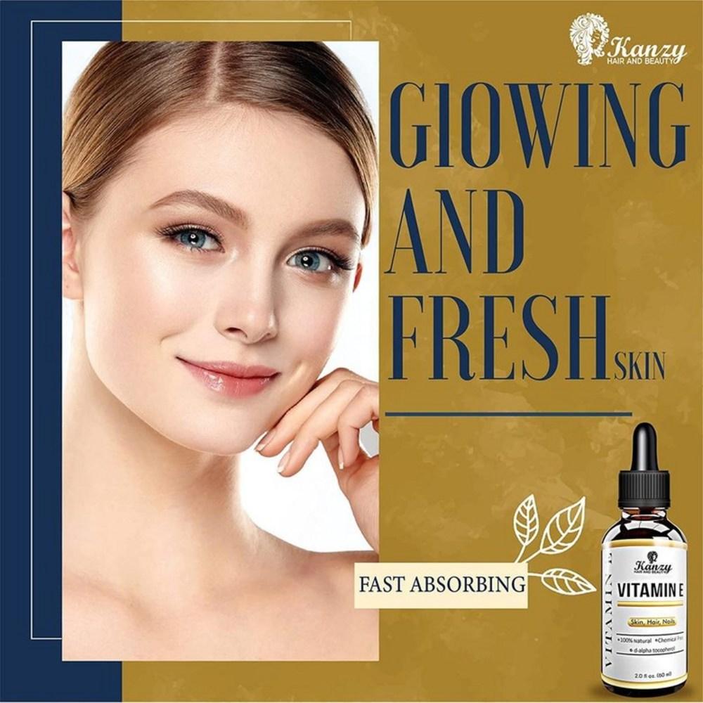 Kanzy 100% Naturalne Serum Olejowe z Witaminą E 60ml D-Alfa Tokoferol Przeciwzmarszczkowe