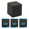 Action Camera Battery Charger 3 Channel Storage Charging with 3pcs 1800mAh Rechargeable Lithium Ion
