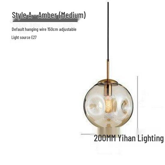 Nordic Modern Pendant Light – Minimalist Glass Fixture for Coffee Shops, Bedside, Bar Counters