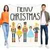 Merry Christmas Blanket Soft Cozy Throw Decorative Santa Claus Nutcracker Holiday Gift for Family and Friends, Perfect for Couch