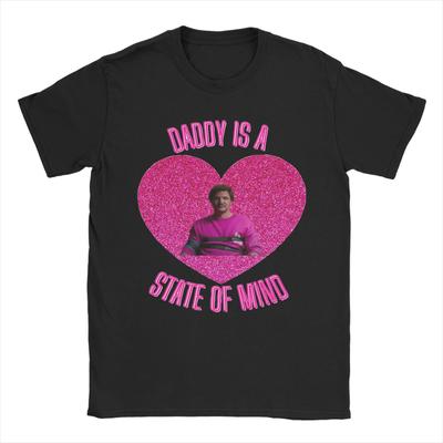 Papá Es un Estado Mental Pedro Pascal Camisetas Hombre Hipster Algodón Camisetas Cuello Redondo Manga Corta Camisetas Ropa Estampada