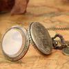 Nostalgic large glass transparent clamshell ancient Roman graduated turntable pocket watch