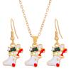 New Christmas Necklace Earrings Set With Santa Reindeer Tree Snowman Socks Designs Festive Ornaments