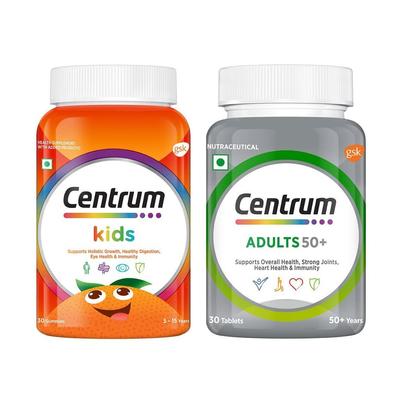 Set: Chewing Candies for Children and Supplement for Adults 50+ (30 Pcs + 30 Tabs), Kids Gummies & Adults 50+ Set,
