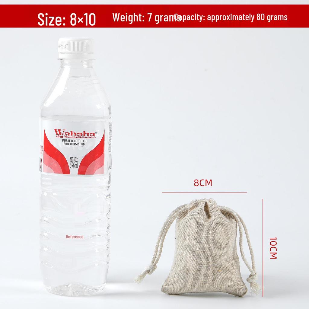 Cotton Linen Drawstring Canvas Bag, Single Layer Breathable Storage for Sundries