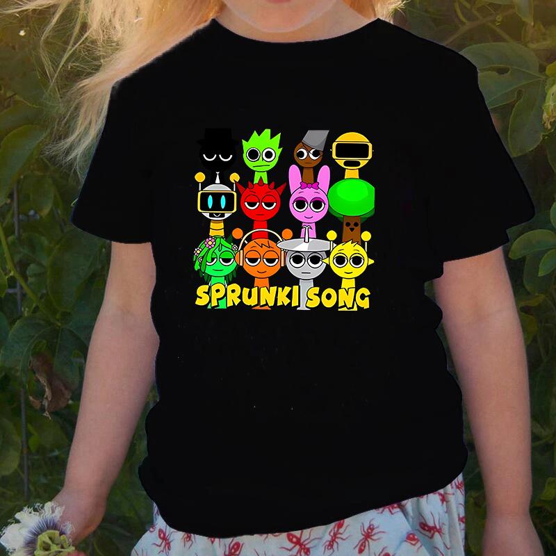 

2025 Гаряча Дитяча Футболка Sprunki Дитяча Мода Повсякденні Мультяшні Футболки Incredibox Хлопчики Круглий Виріз Короткий Рукав Одяг для Маленьких Дівчаток на Літо 150