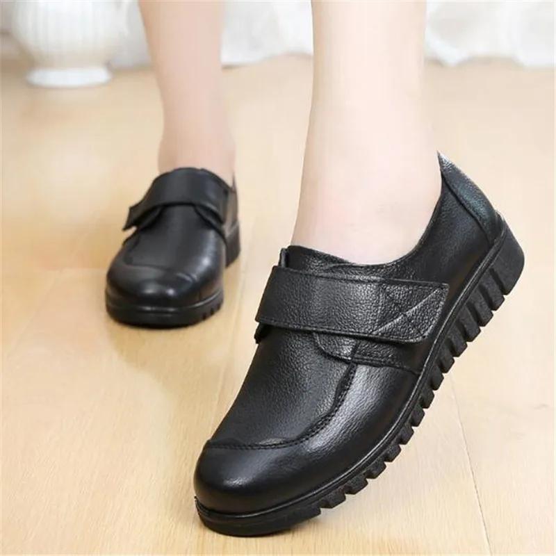 Dámské boty z pravé kůže Ploché mokasíny Boty Dámské Pohodlné Klínkové Dámské Ležérní Boty Měkké Hovězí Kůže Jednoduché Boty pro Maminku