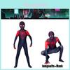 Authentic Spider-man Miles Morales Suit For Adults And Children Halloween Cosplay Costume Polyester Fiber