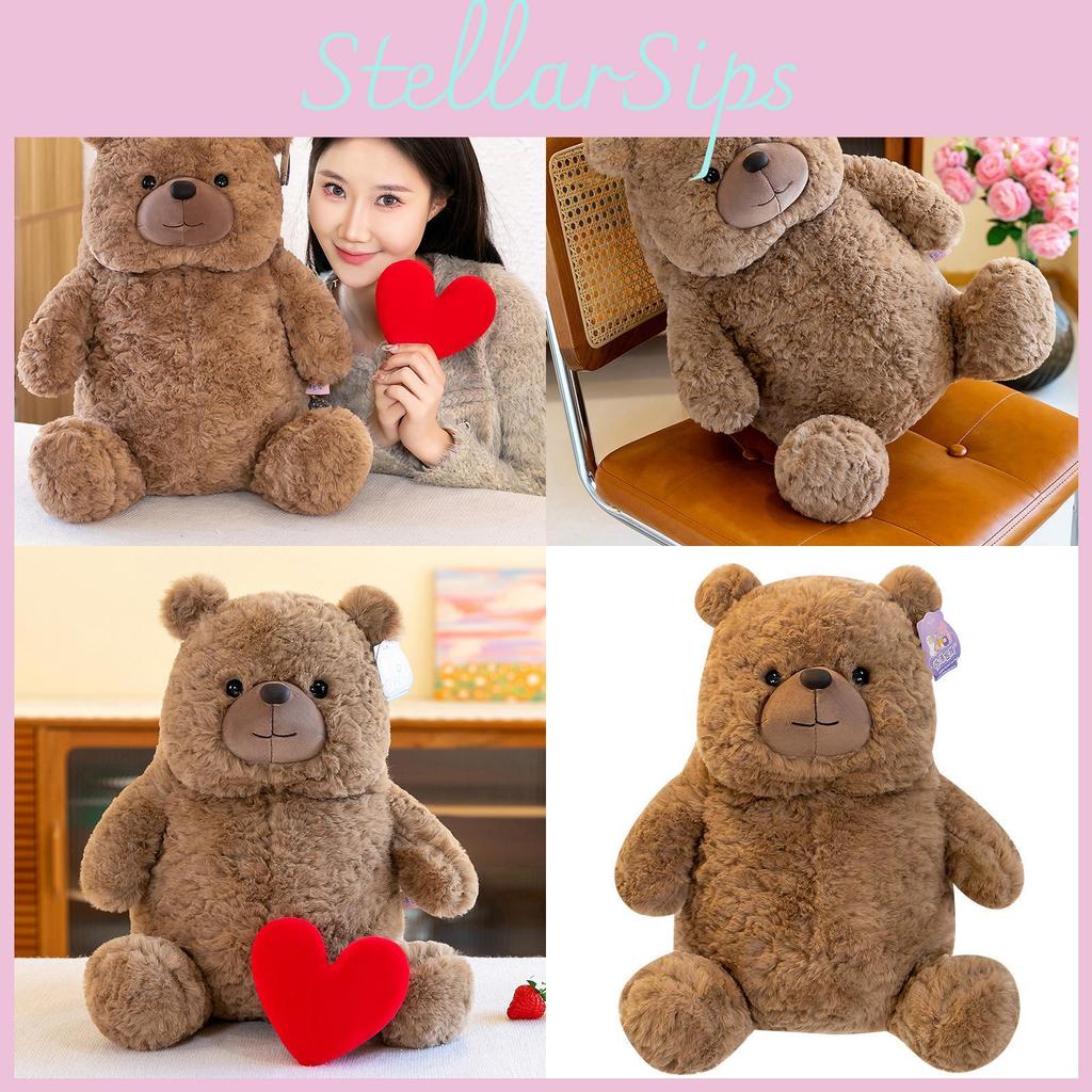 Heart Love Brown Teddy Bear Animal Stuffed Plush Toy Cartoon Gifts Children