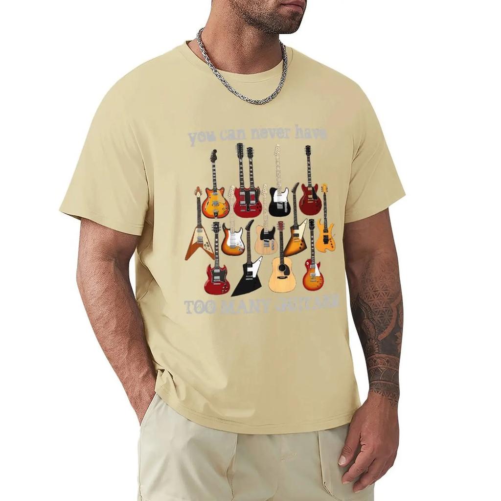 2024 Μόδα T-Shirts Αστεία Ηλεκτρική Κιθάρα Μουσικό Στυλ Κοντομάνικα Καθημερινά Ανδρικά Μόδα Λαιμόκοψη O 100% Βαμβακερά T-Shirts Μπλουζάκι Τοπ