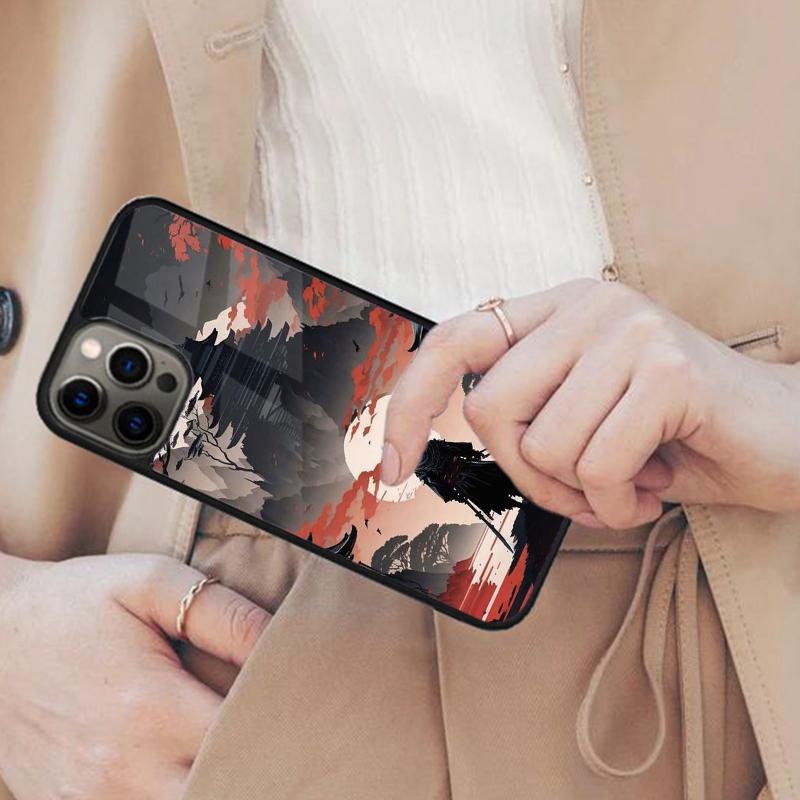 Japan Samurai Ninja Magnetische Handyhülle Für APPLE iPhone 17 Air 16 14 13 12 Pro Max 15 Plus Kabelloses Laden Mit MagSafe Abdeckung