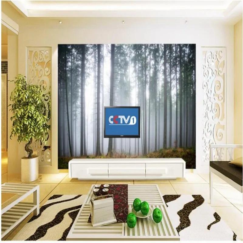 3d Forest Wallpaper Morning Fog Landscape Wall Painting Living Room Bedroom 3d Wallpaper Home Decoration