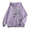 Women's Zip Up Hoodie Loose Fit Casual Printed Sweatshirt
