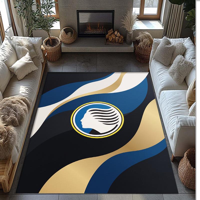 Tappeto Morbido per Pavimento Antiscivolo con Motivo Calcio Atalanta FC Tappeto per Interni Tappetino Decorazione Sportiva per Camera da Letto