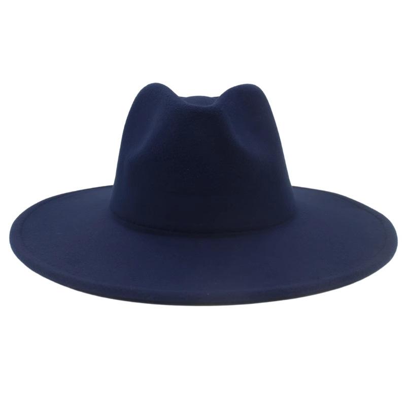 Fotografia di strada europea e americana imitazione lana cappello jazz retrò britannico uomo e donna a tesa larga cappello a cilindro cappello di feltro versatile ombra