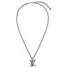 Louis Vuitton Classic Monogram Design Sterling Silver Necklace Men necklace M03649