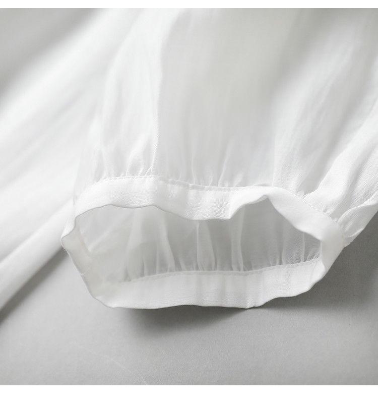 2025 Summer High-End Fashion Three-Button Korean Style White Pullover Top for Women