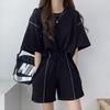 Women's Loose Fit Short Sleeve Shorts Two Piece Outfits Tracksuit Casual Sweatsuit Sets
