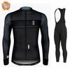 Warm 2024 Winter Thermal Fleece Cycling Men's Jersey Suit Outdoor Riding Bike MTB Clothing Bib Pants Set Spain Maillot Ciclismo