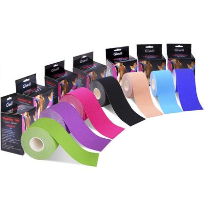 Giwil 2 bucăți bandă adezivă kinesio tape susține mușchii și articulațiile elasticitate puternică rezistență la transpirație îmbunătățește performanța verde 50 mm x 5,0 m