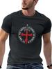 Latin Templar Cross Sword Graphic with MedievalInspired Design 100 Cotton Oneck Short Sleeve Casual Printed Mens Tshirt