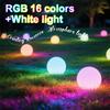 12-25cm LED Luminous Ball Lamp RGB Charging Remote Control Outdoor Waterproof Decorative Atmosphere Lamp Courtyard Lawn Lamp Hot