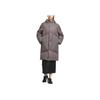 Adidas Originals Long Down Jacket Goose Hooded Solid Color Long Coat Women Jackets Charcoal-Gray JD3784