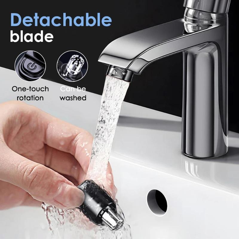 Electric Nose Hair Trimmer Painless Nose Hair Clipper USB Charging Dual-Edge Blades Portable LCD Display Men Mini Nose Hair Trim