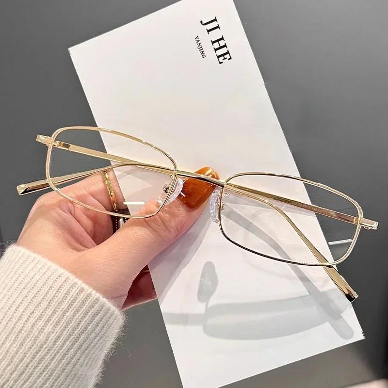 

1/3pcs Y2K Harajuku Small Square Frame Glasses Women Retro Metal Eyeglasses Clear Reading Spectacle Blue Light Blocking Eyewear