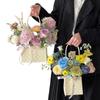1PC Flower Packaging Bag Portable With Handle Rose Flower Kraft Paper Colorful Flower Box Birthday Gift Bag Wedding Party
