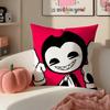 American Game BBendy and the Ink Machine Cushion Cover Pillowcase Short Plush Invisible Zipper Room Sofa Cushion Cover
