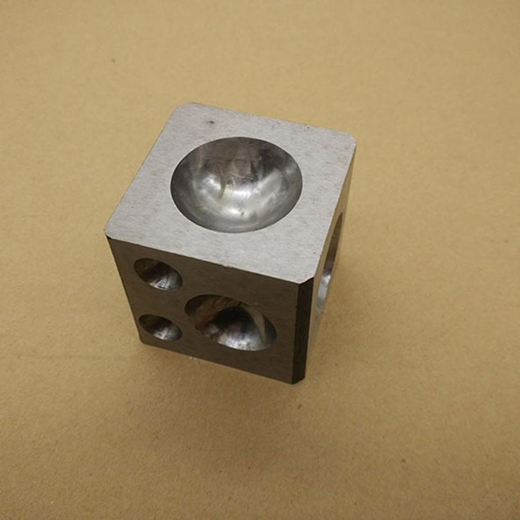 Polished Carbon Steel Dapping Block Square Jewelry Making Tool with Multiple Cavity Handcrafting Square Dapping Block