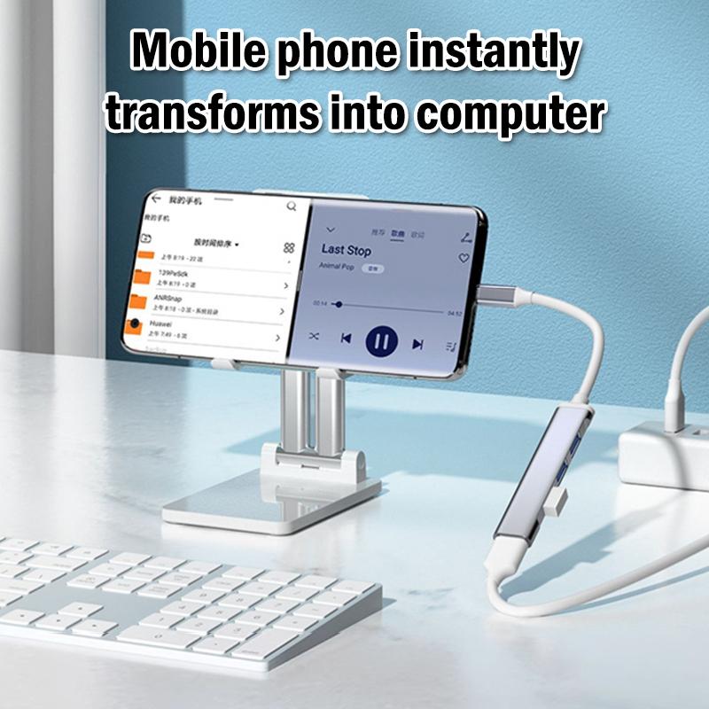 Mini Usb Type C Hub 4Port Adapter Usb3.1Multi Splitter 4In1 Docking Station Ultraslim Superspeed Aluminum For Computer Laptop Pc