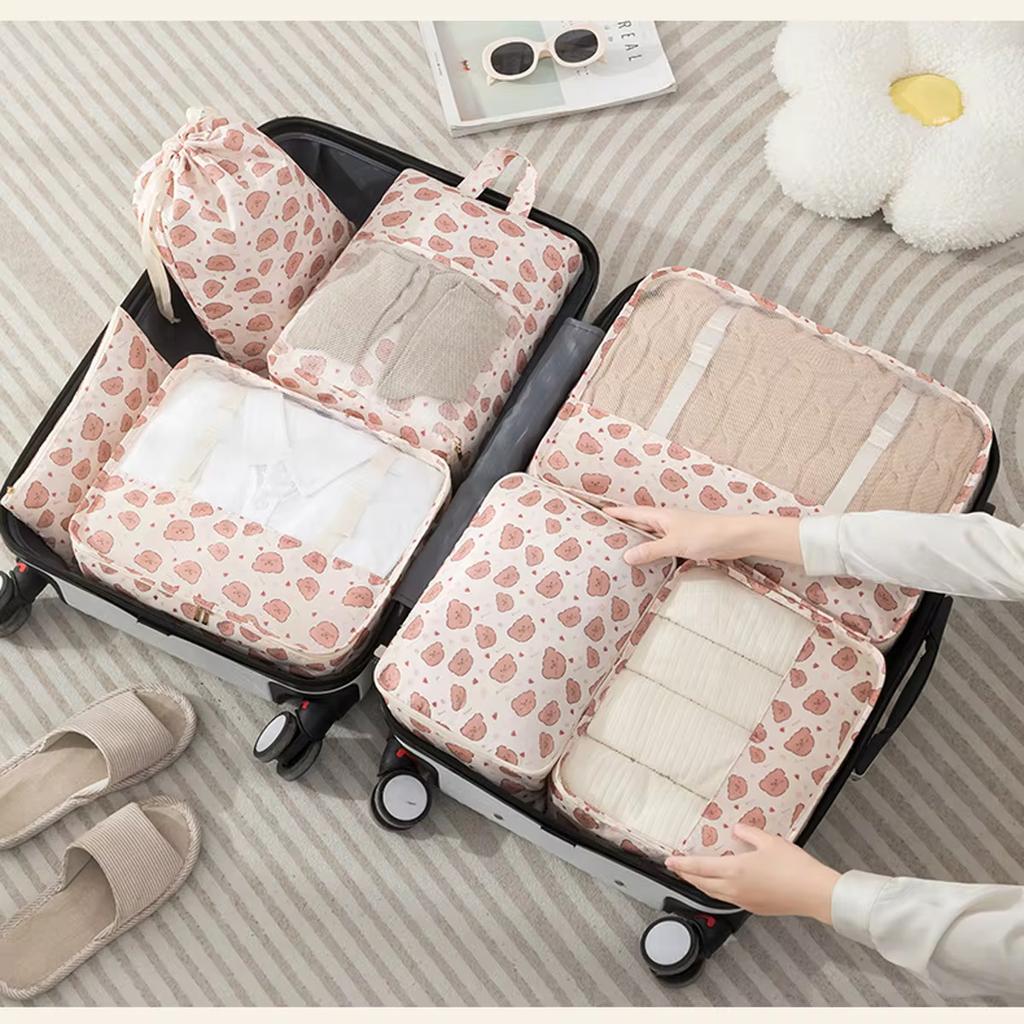 7-piece Set Travel Bag Organizer Clothes Box Blanket Shoes Packing Cubes For Suitcases Packaging Supplies Traveling Essentials