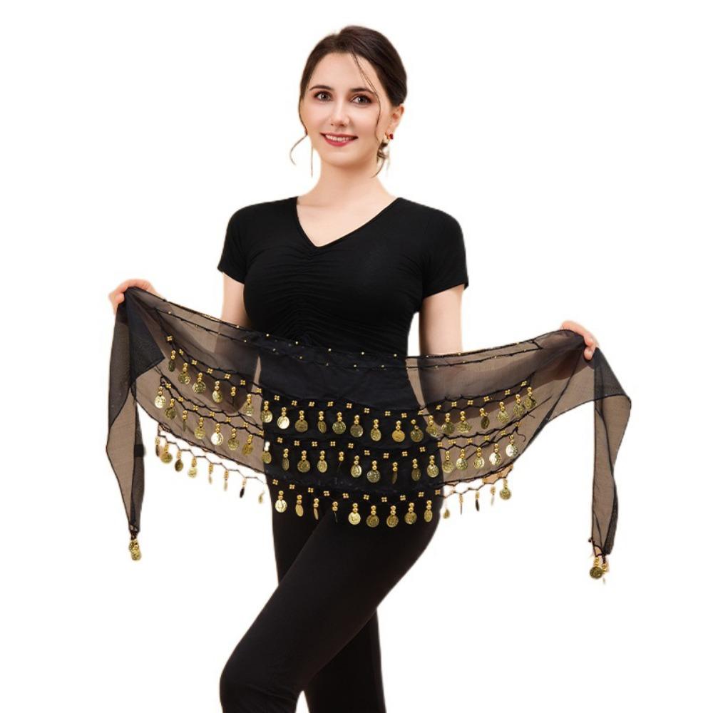 Gold Color Coins Bellydance Waist Chain Three Layers Dancing Waist Belt  Indian Dance