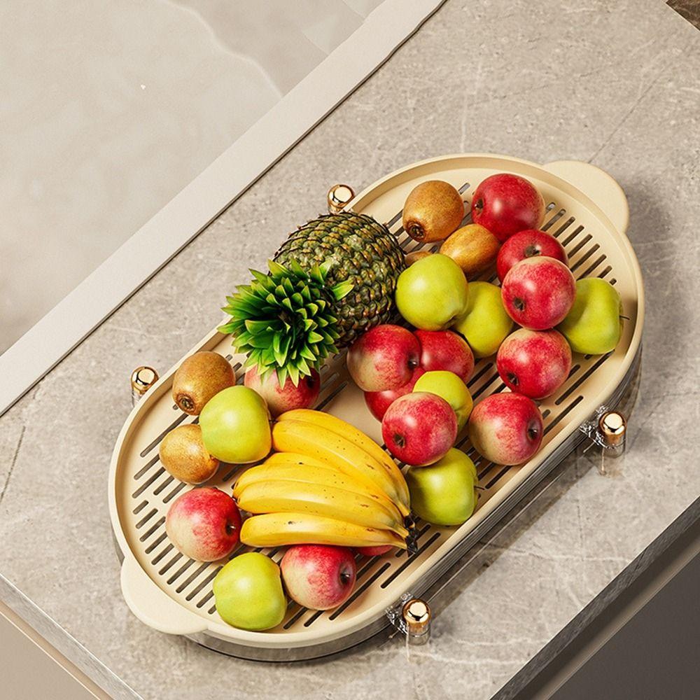 Anti-Slip Cup Holder Double Layer Makeup Rack Portable Tableware Fruit Storage Rack  Office