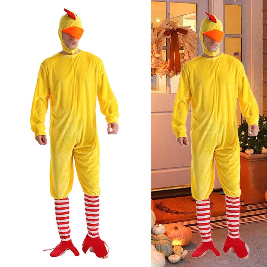 Adult Chicken Costume Adorable Soft Jumpsuit for Holiday Themed Parties