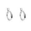 Silver Needle Silver Pigment Ring Earrings, Women's Cold Temperament, Versatile Earrings, Design Sense of Simple Earrings