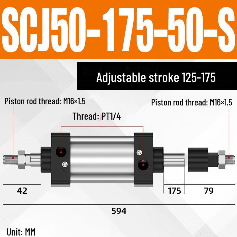 SCJ Adjustable Stroke High Thrust Pneumatic Cylinder SCJ32-160