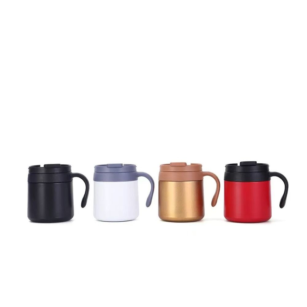 Wide-mouthed Insulated Cup Solid-color Thermos Cup Portable Coffee Cup  Car