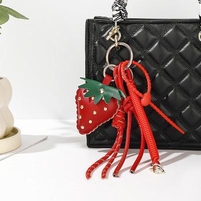 Cute Strawberry Shape Mini Backpack Hanging Handbag Pendant Bag Pendant Bags Accessories