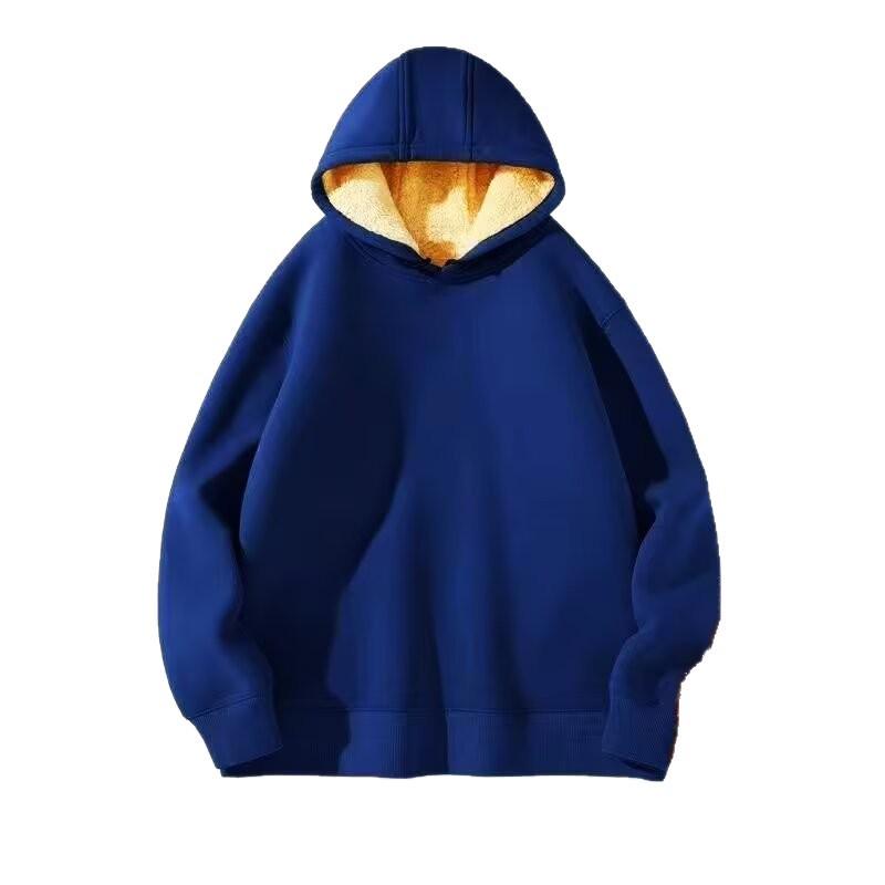 Men's Lambswool Hoodie - Autumn/Winter 2025 Unisex Style, Plus Velvet Thick Heavyweight Jacket
