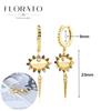 925 Silver Needle Rivet Micropaved Zircon Pendant Hoop Earrings For Women Punk Vintage Earrings Fashion Party Jewelry Gifts