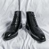 Men’s High Boots Wingtip Dress Formal Leather Boots Colorant Match Tuxedo Wedding Blazers Saddle  Shoes Large Size