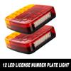 2 x Baklykter Bremsestopp Indikatorlampe Nummerskilt Vanntett Reflektor 12V Universal for tilhenger varebil