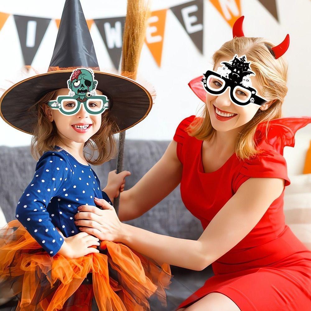 

8pcs Handmade Halloween Paper Glasses Foldable Party Decorations Holiday Decor