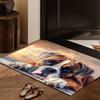 1pc 2D Flat Boxer Dog Face Close Up Realistic Portrait Flannel Door Mat Non Slip Pet Lover Rug For Entryway Hallway Floor Decor