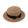 Girls' Summer Straw Hat: Breathable Flat Top, Sun-Protection for Outdoor Travel & Beach