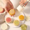 Plastic Hand Pressure Mooncake Mold Cherry Flower Pattern Cookie Stamp for Bakery DIY Pastry Dessert Making Tools