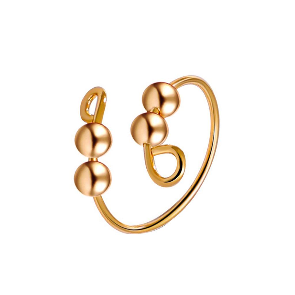 Nastavitelný - úzkostný prsten s korálky, otočné prsteny, trendy šperky